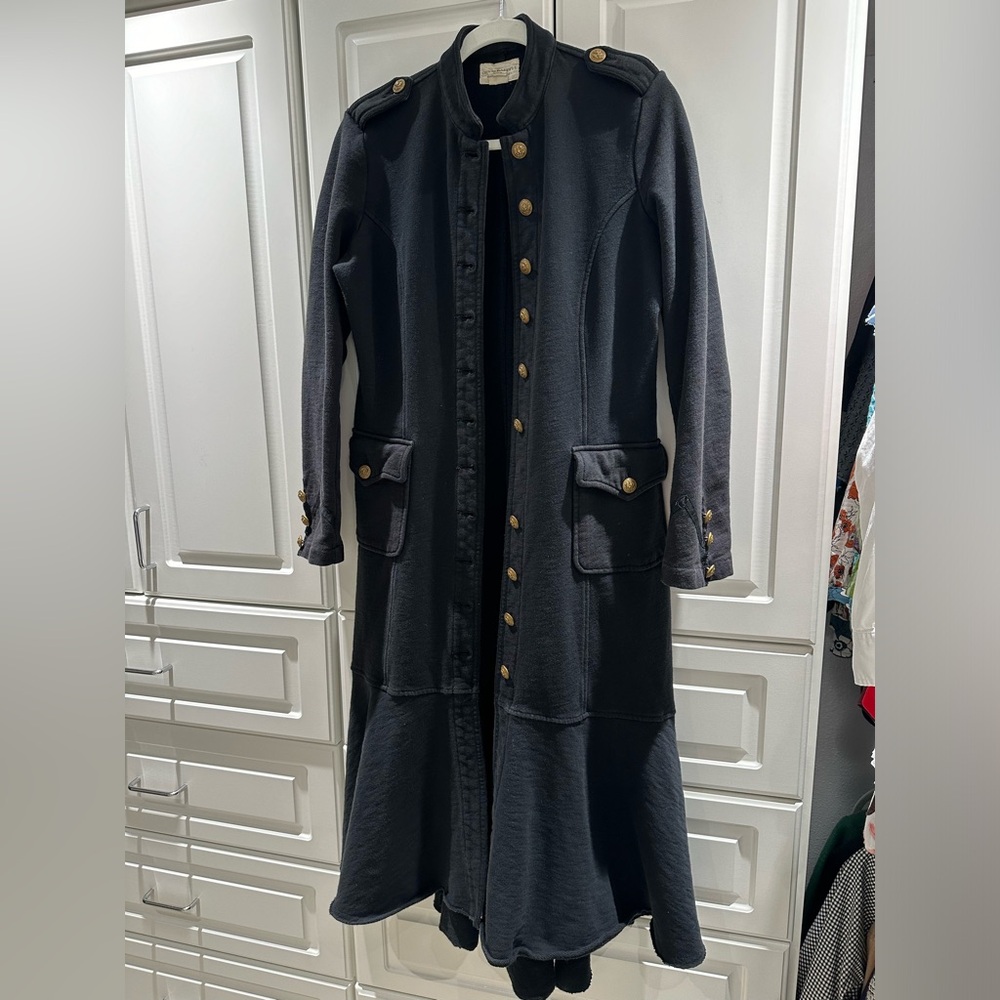 Ralph Lauren Denim and Supply Long Black Buttoned up Coat